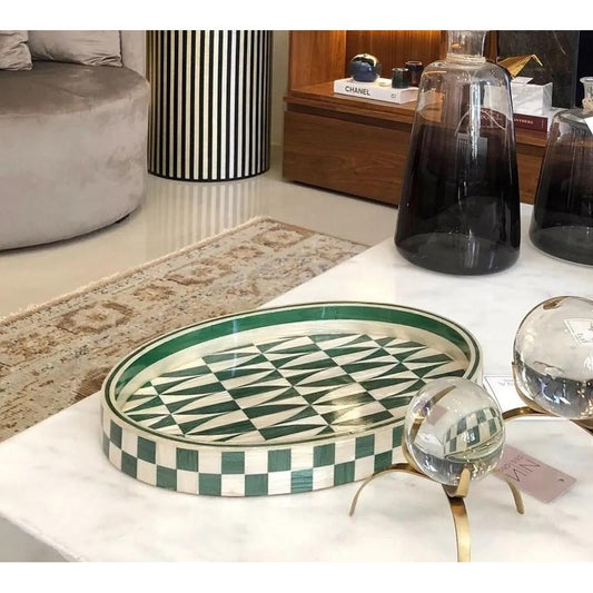 green-oval-tray