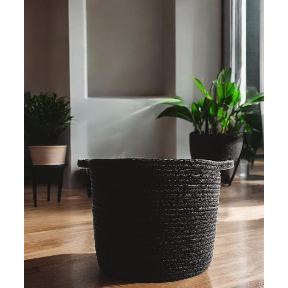 Black Storage and Laundry basket with Handles