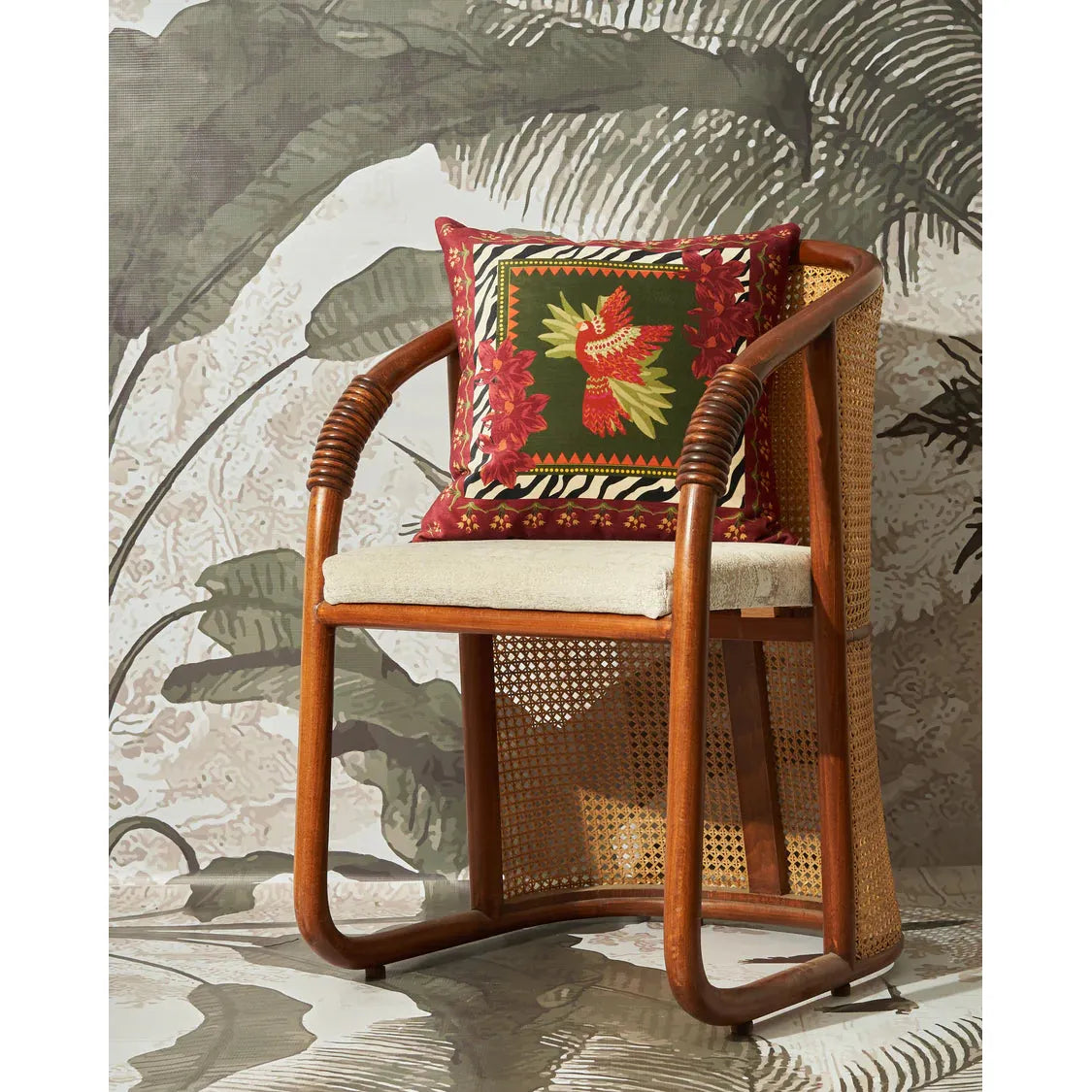 Red Bird - Velvet Cushion