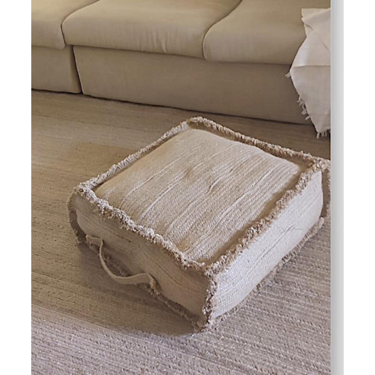 Natural Jute Square Pouf