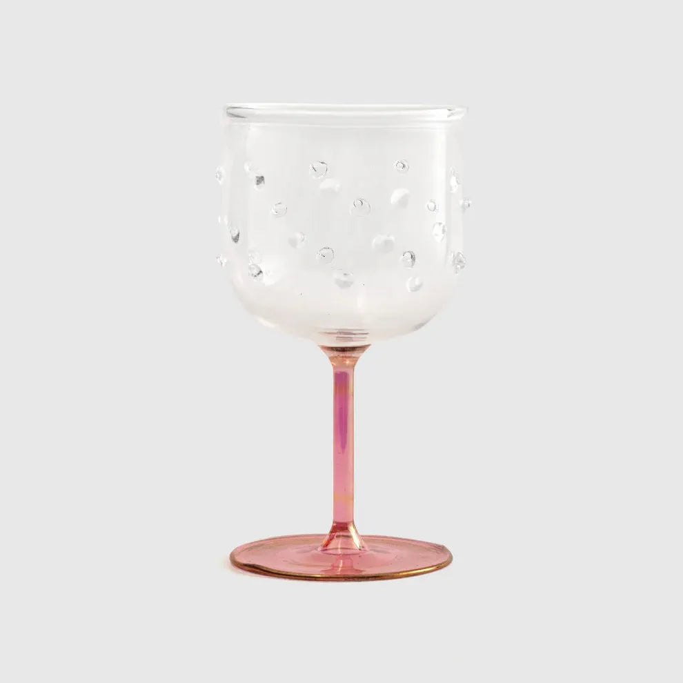 Half Colored Stemmed Glass