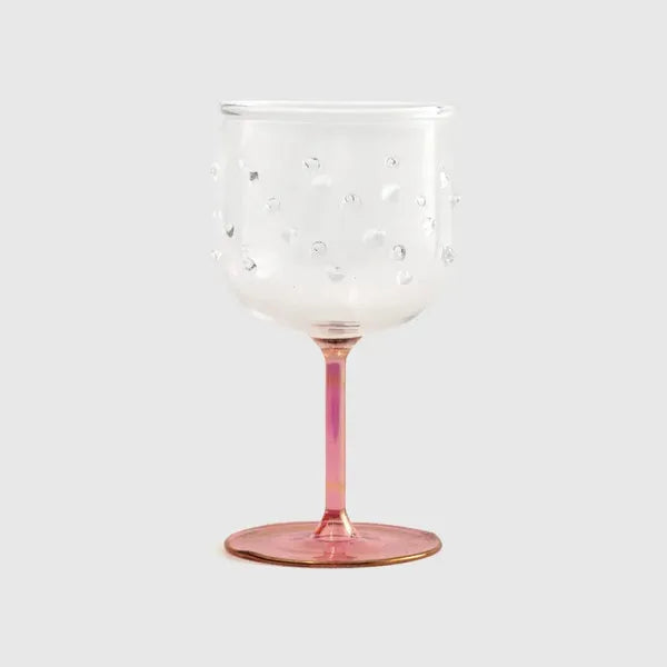 Half Colored Stemmed Glass