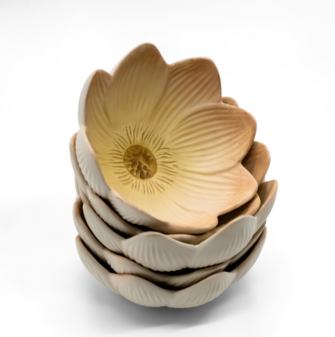 Vintage Fitz And Floyd Yellow Lotus Bowls Vintage Fitz And Floyd Yellow Lotus Bowls