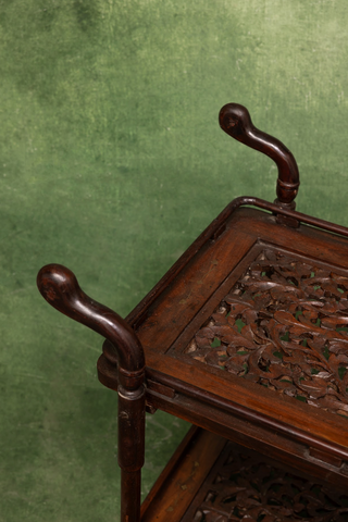 Indian Carved Hardwood Serving Table Indian Carved Hardwood Serving Table