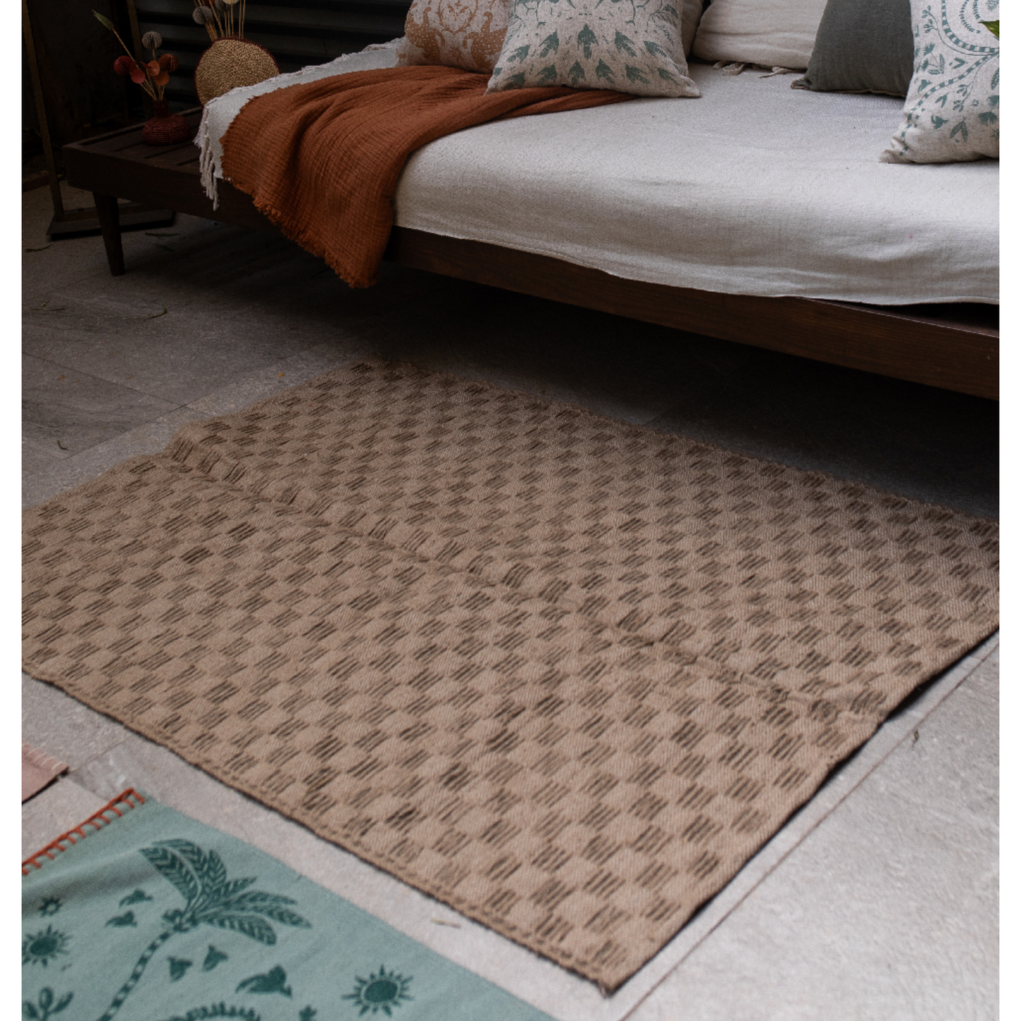 Checkered Jute Rug