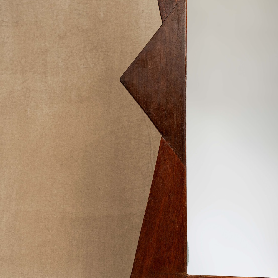Italian Mid-Century Modern Wood Mirror