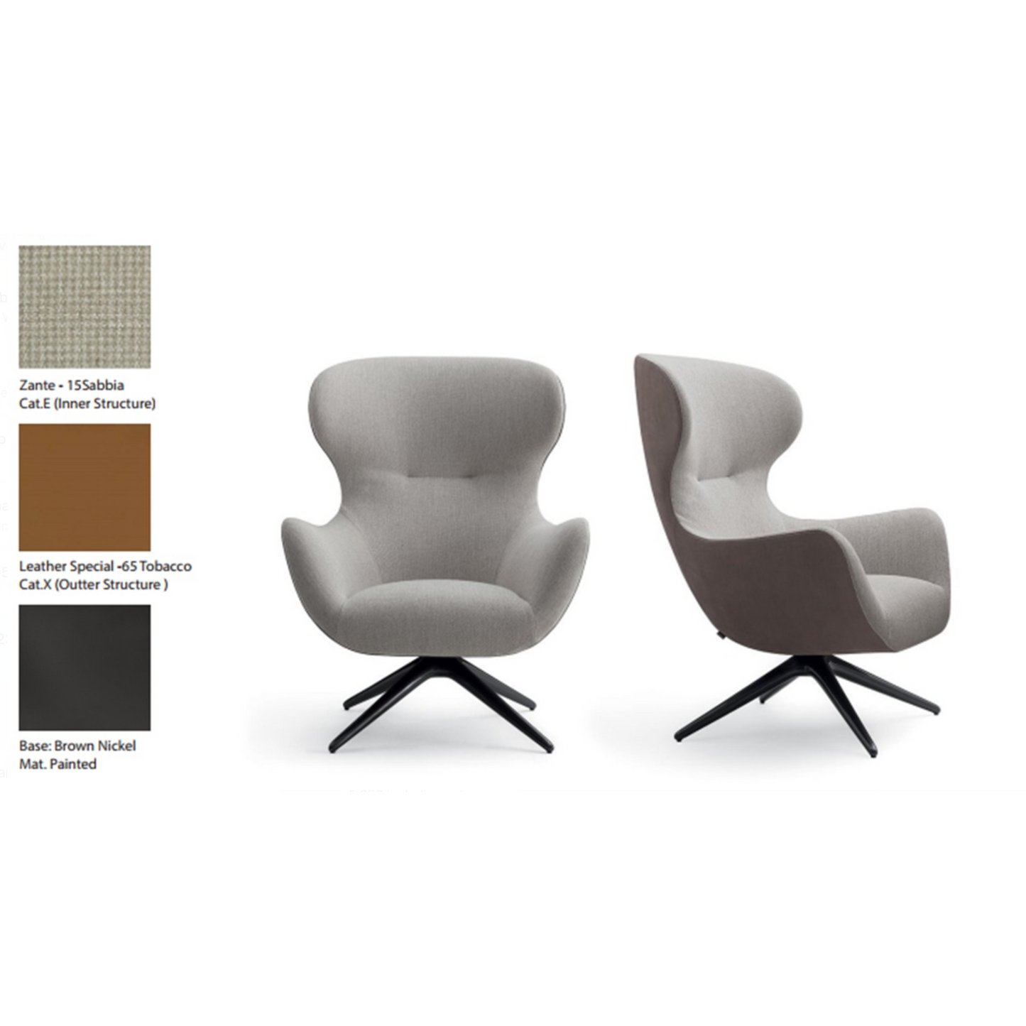 Mad Joker Swivel Armchair - Poliform