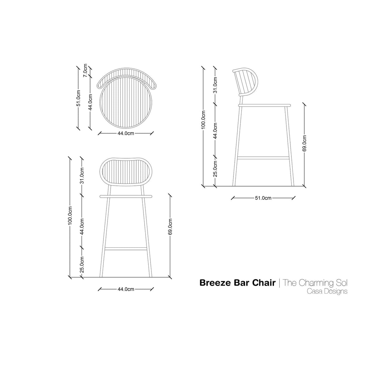 Breeze Bar Chair - CASA Designs- The Mob Collective