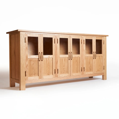 Glass Window Oak Buffet Glass Window Oak Buffet