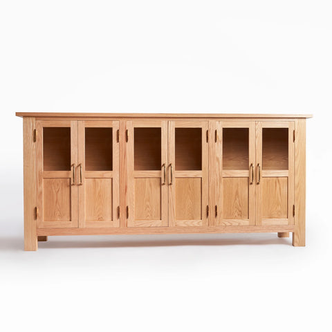 Glass Window Oak Buffet Glass Window Oak Buffet