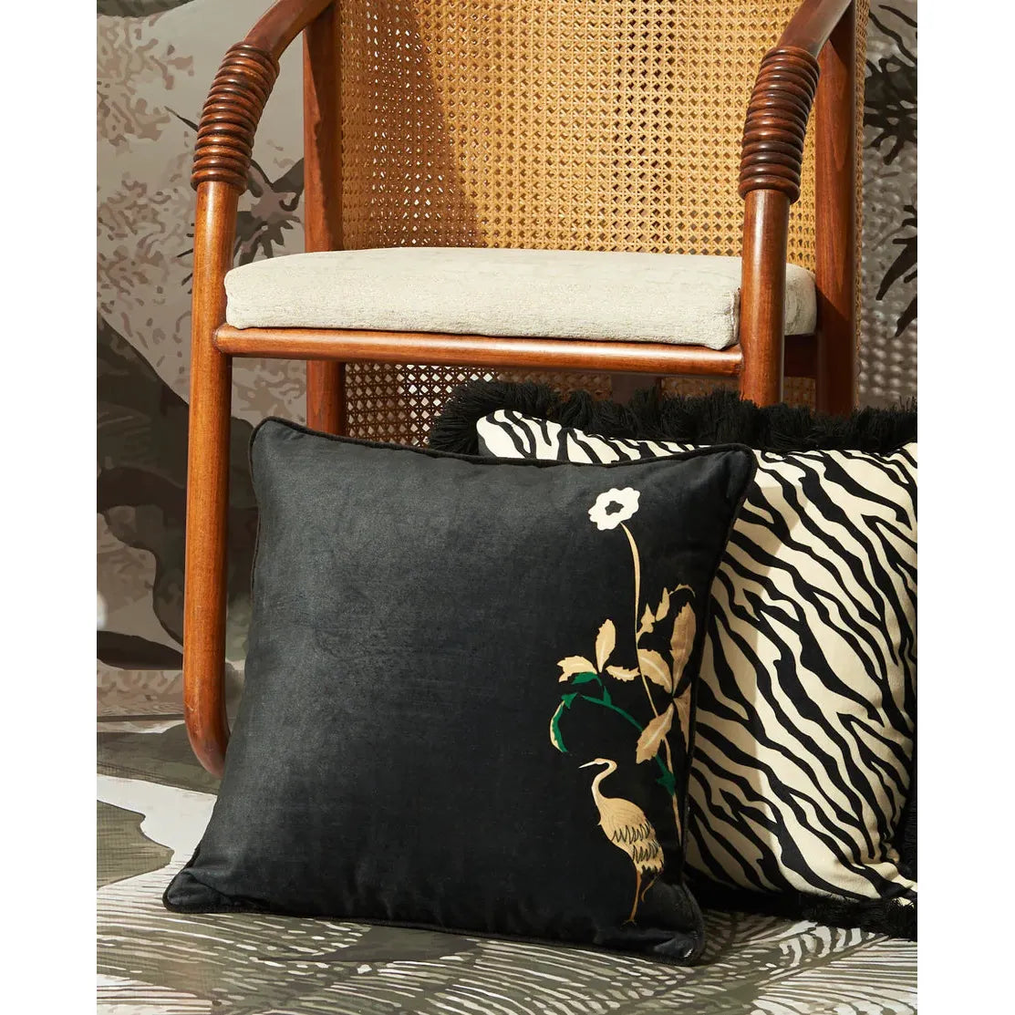 Ostrich - Velvet Cushion