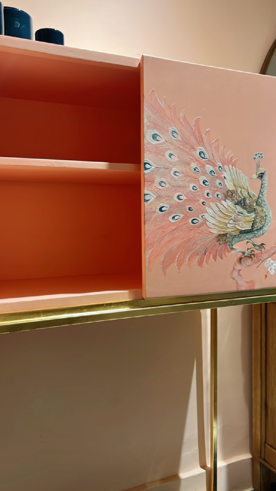 Pink Peacock Cabinet - THE SPRING PROJECT- The Mob Collective Pink Peacock Cabinet - THE SPRING PROJECT- The Mob Collective