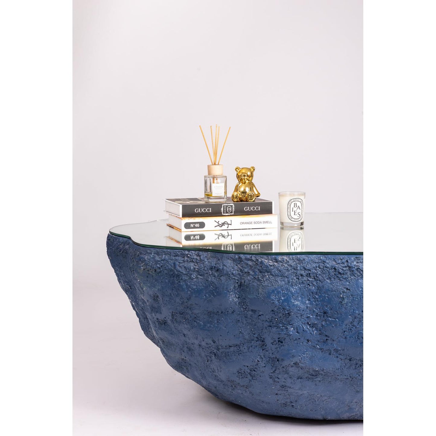 The Reflective Blue Rock Table - August- The Mob Collective