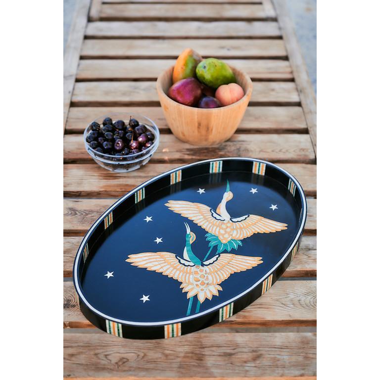 Golden Bird Oval Tray - Rofoof- The Mob Collective