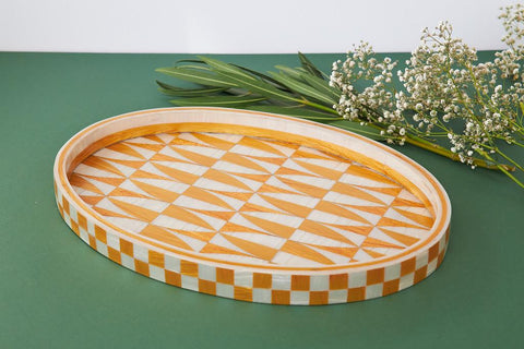 Shades of Gold Oval Tray - Rofoof- The Mob Collective Shades of Gold Oval Tray - Rofoof- The Mob Collective