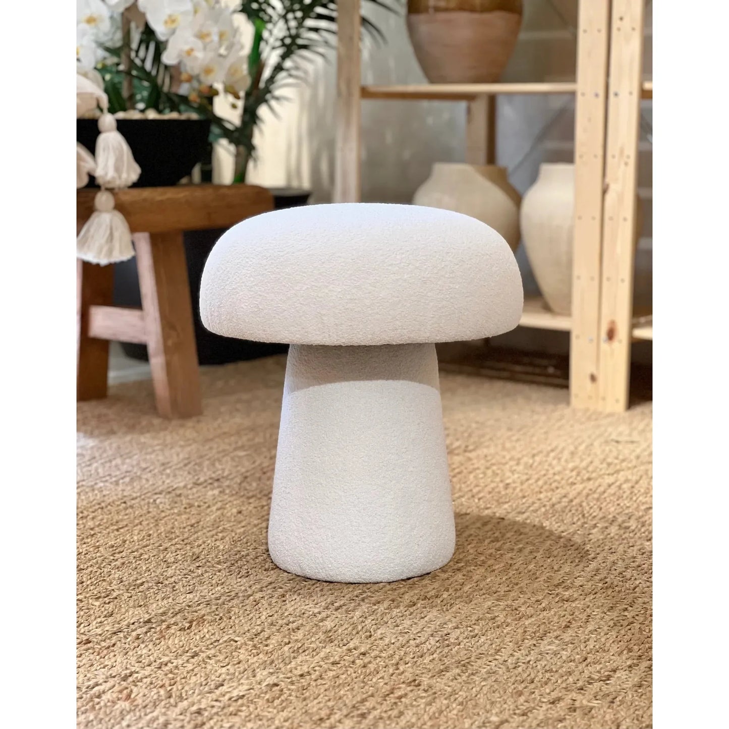 Mushroom Pouf - Off While Boucle
