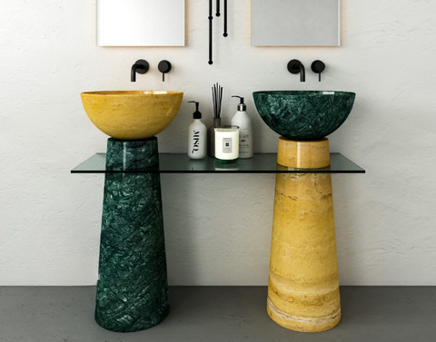 Yellow and Jade Marble Sink Yellow and Jade Marble Sink