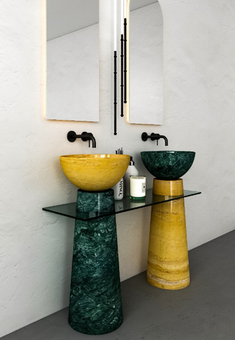Yellow and Jade Marble Sink Yellow and Jade Marble Sink
