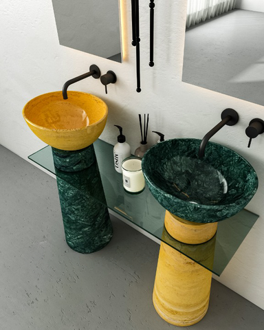 Yellow and Jade Marble Sink Yellow and Jade Marble Sink