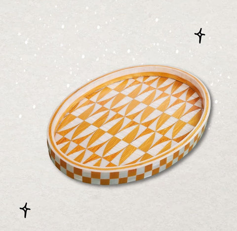 Shades of Gold Oval Tray - Rofoof- The Mob Collective Shades of Gold Oval Tray - Rofoof- The Mob Collective