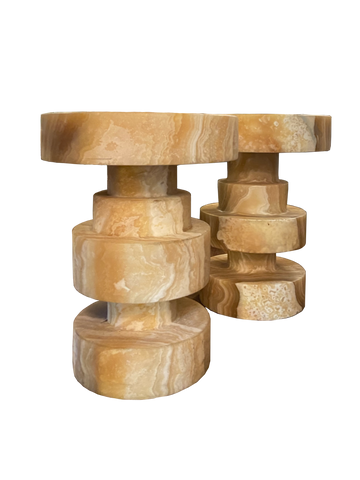Alabaster Side Tables - Third Space- The Mob Collective Alabaster Side Tables - Third Space- The Mob Collective
