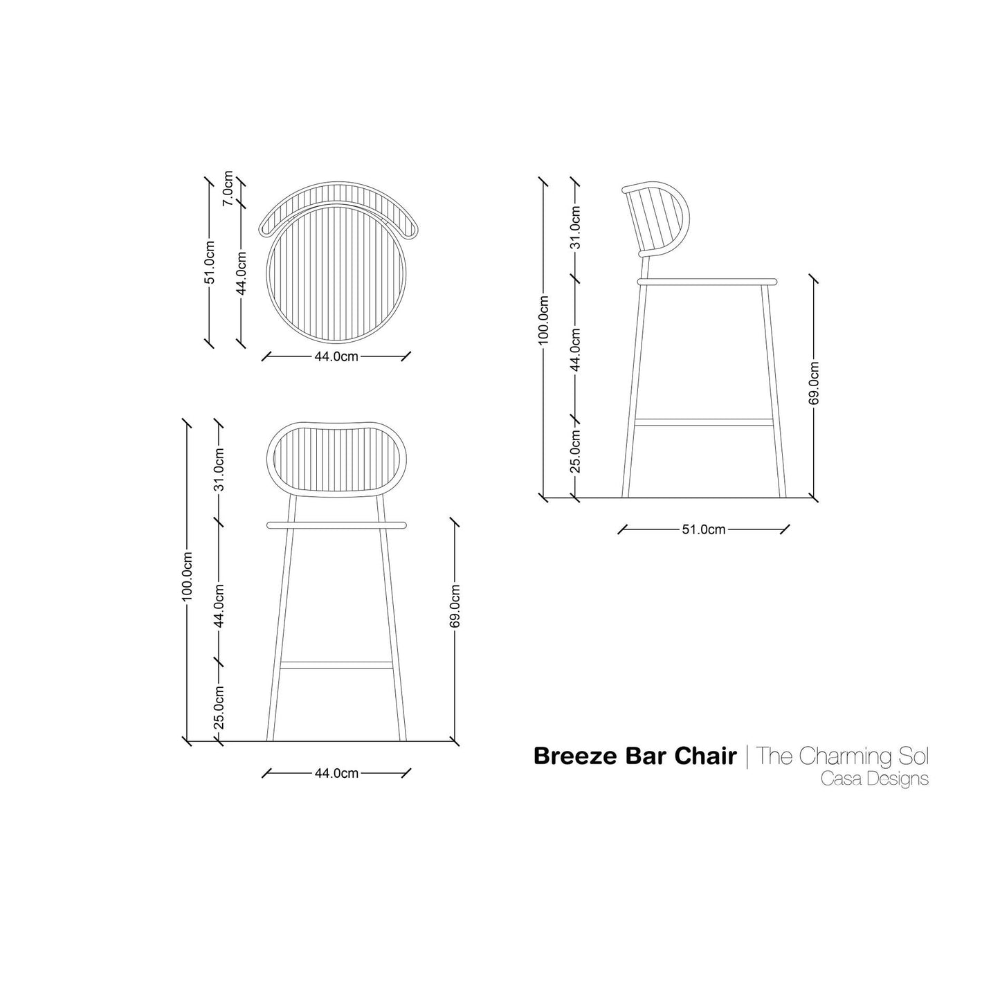 Breeze Bar Chair - CASA Designs- The Mob Collective