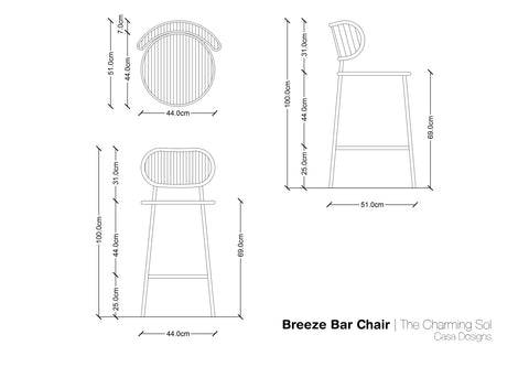 Breeze Bar Chair - CASA Designs- The Mob Collective Breeze Bar Chair - CASA Designs- The Mob Collective