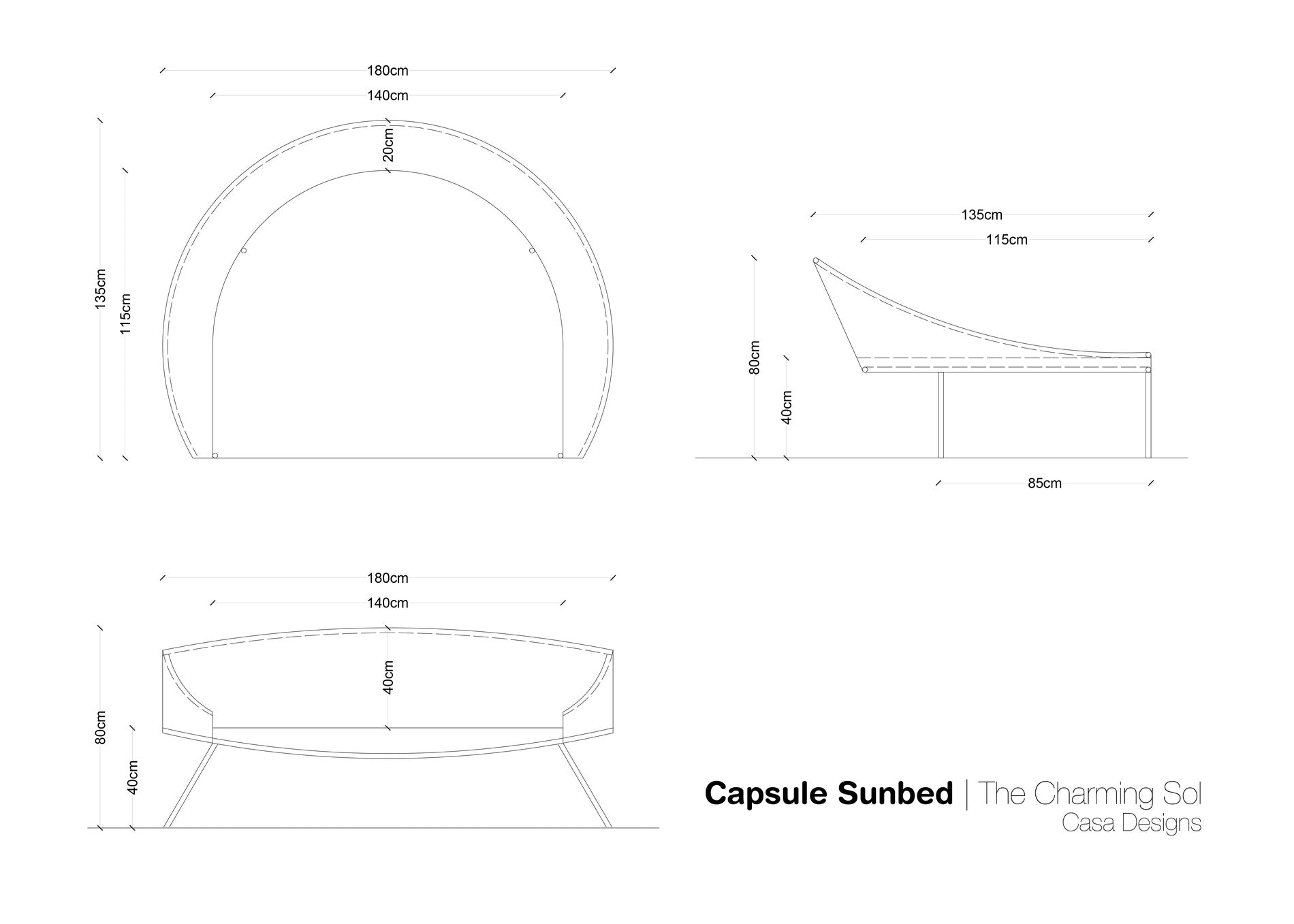 Capsule Sunbed - CASA Designs- The Mob Collective Capsule Sunbed - CASA Designs- The Mob Collective