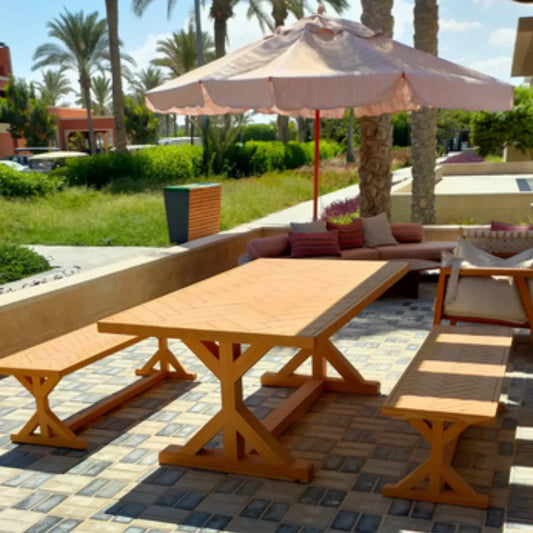 Outdoor Chevron Bench