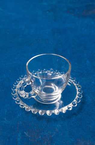 Candlewick Imperial Glasses with Saucers Set