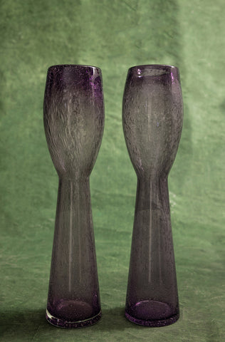 Indigo Hand-Blown Murano Glass Vases