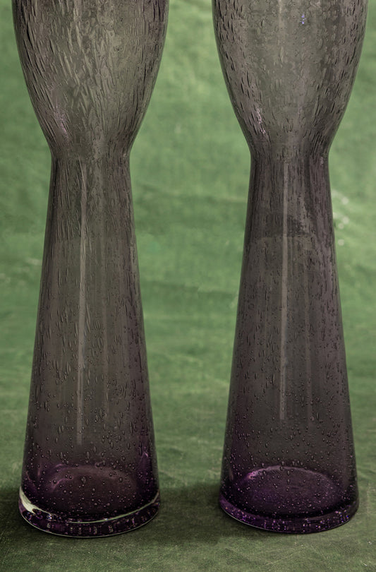 Indigo Hand-Blown Murano Glass Vases