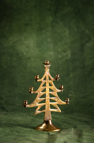 Brass Christmas Tree Candelabra