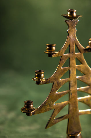 Brass Christmas Tree Candelabra