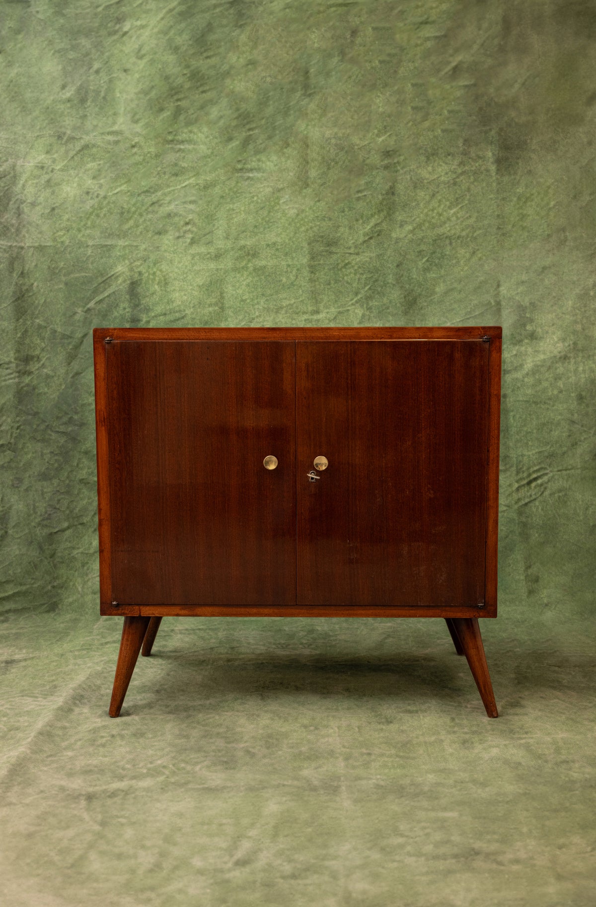 '70s Walnut Bar Cabinet with Internal Lighting