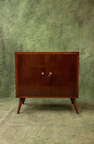 '70s Walnut Bar Cabinet with Internal Lighting