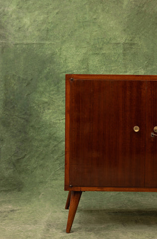 '70s Walnut Bar Cabinet with Internal Lighting