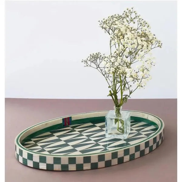 green-oval-tray