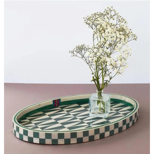 green-oval-tray