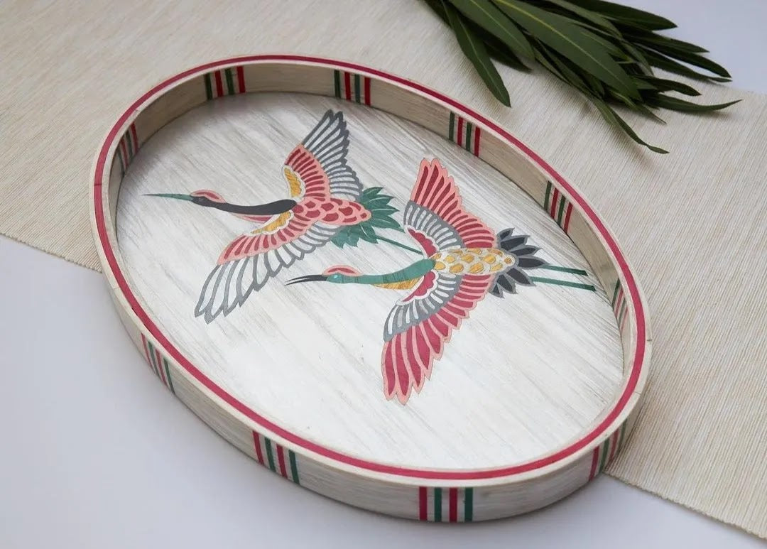 Bright Birds Oval Tray - Rofoof- The Mob Collective