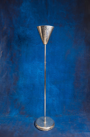 Torchiere Floor Lamp in Metal with Brass Details