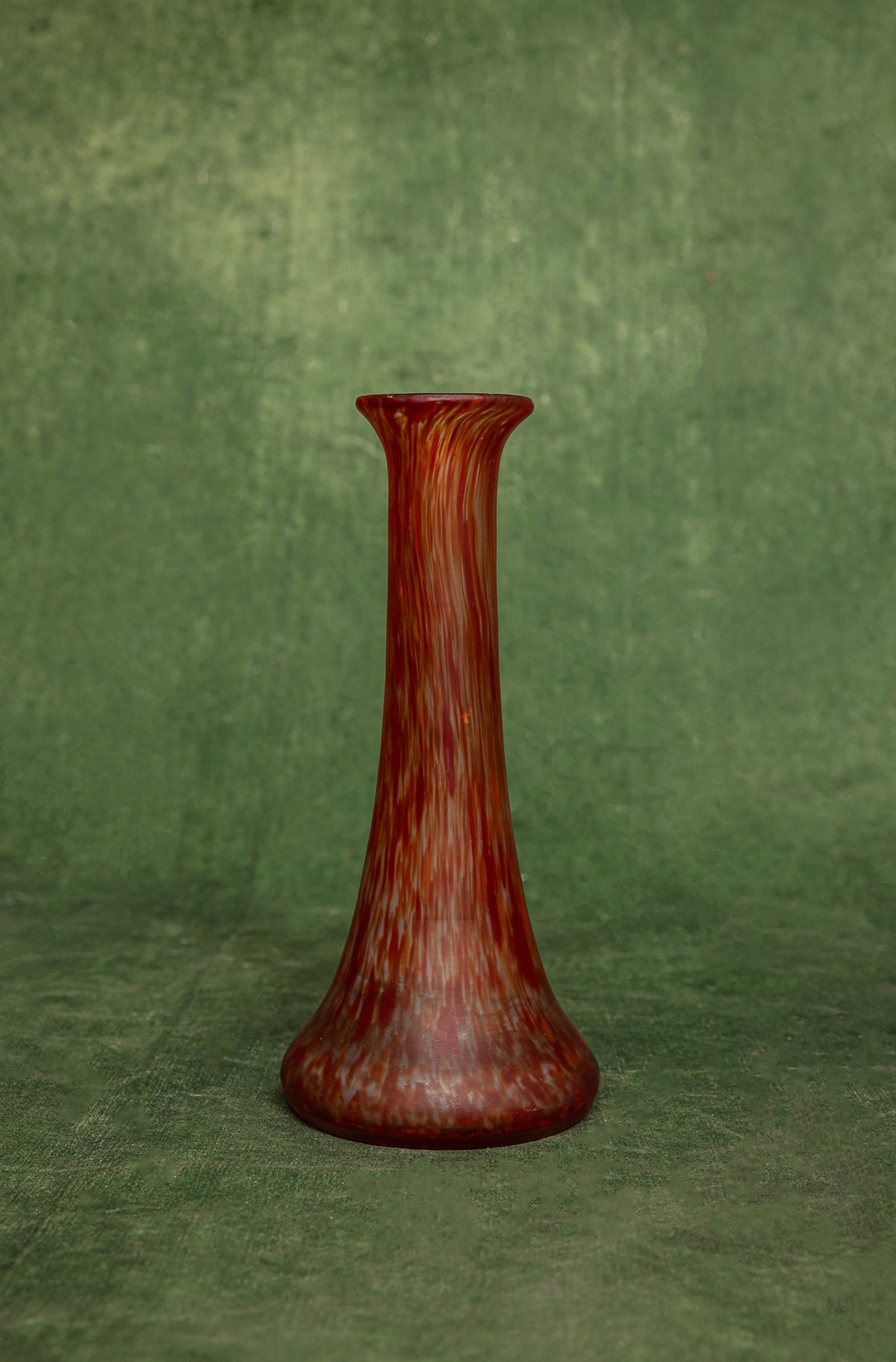 Red Marbled Vase, Designed by Legras & Cie