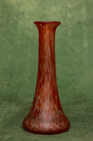 Red Marbled Vase, Designed by Legras & Cie