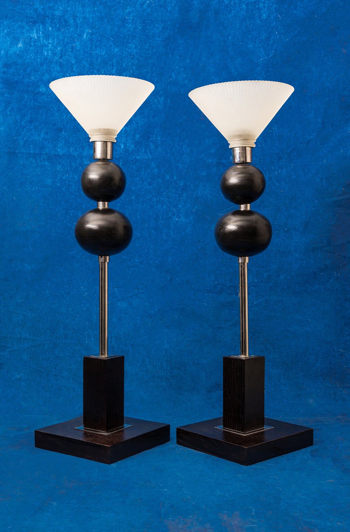 Pair of ‘70s Black Regency Table Lamps