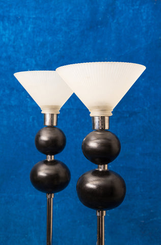 Pair of ‘70s Black Regency Table Lamps