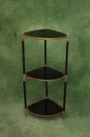 Pair of '70s Regency Three Tiered Side Tables