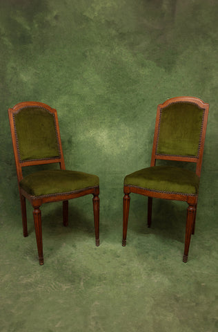 Pair of Green Gustavian Chairs