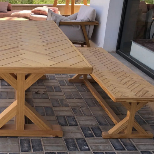 Outdoor Chevron Bench