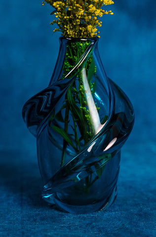 Mid Century Art Glass Vase Designed by Frantisek Zemek for Železny Brod