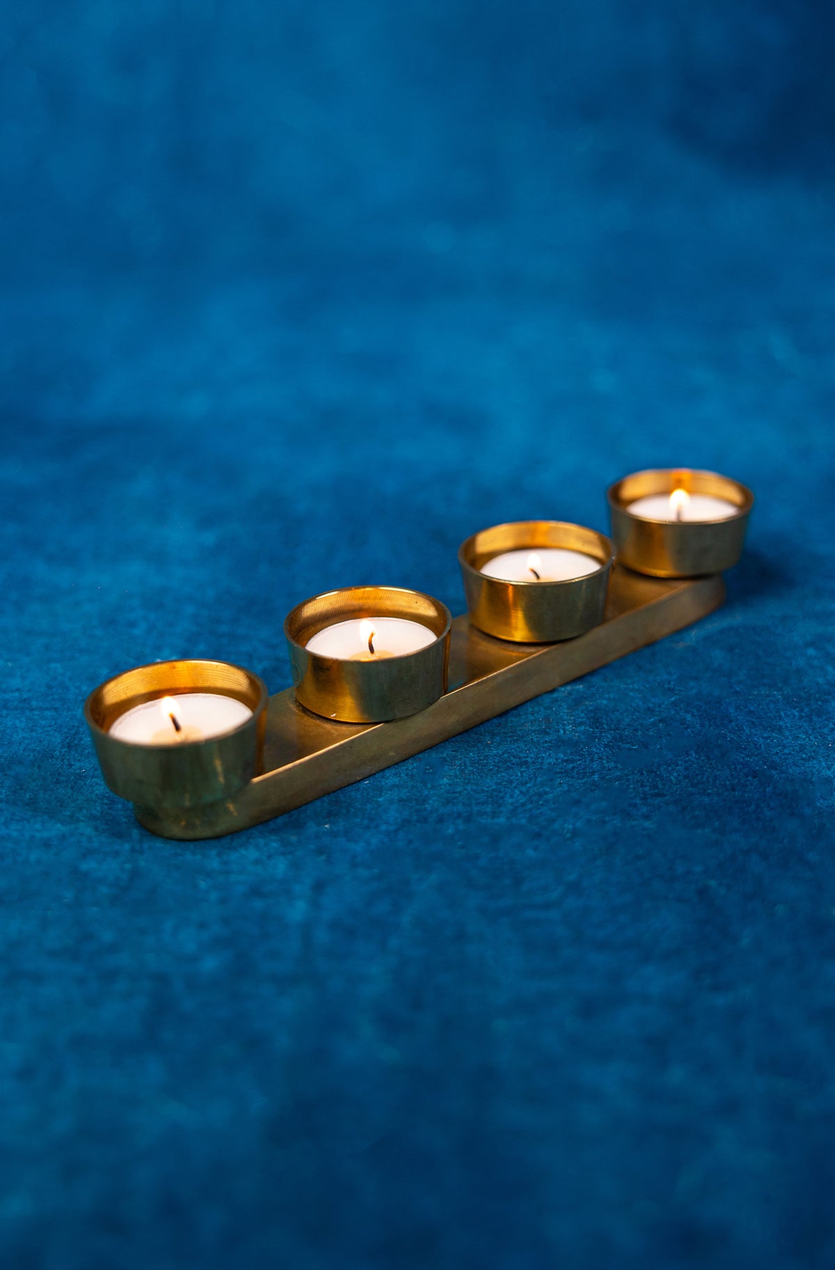 Contemporary Brass Candle Holder